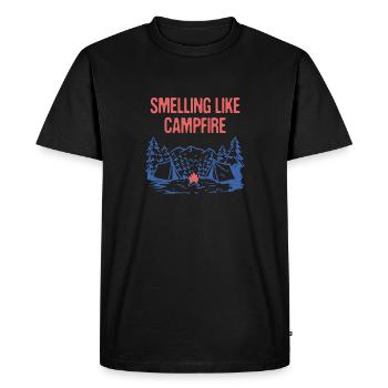 Sentir comme un feu de camp Drôle De Camping Humour Camper - T-shirt Premium bio Homme - noir - Devant - Nico (187cm)