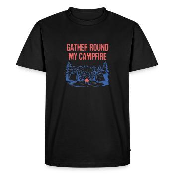 Rassemblez-vous autour de mes amis de feu de camp Camping Buddy - T-shirt Premium bio Homme - noir - Devant - Nico (187cm)