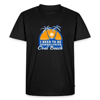 J’ai besoin d’être seahabilité Oval Beach Été - T-shirt Premium bio Homme - noir - Devant - Nico (187cm)