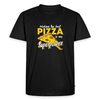 Pizza Baker Pizza Lovers Pizza Gift - Men's Premium Organic T-Shirt - black - Front - Nico (187cm)