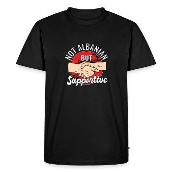 Pas albanais mais un voyage de campagne favorable - T-shirt Premium bio Homme - noir - Devant - Nico (187cm)