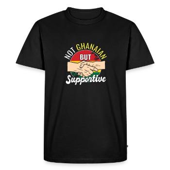 Pas ghanéen mais un voyageur de campagne solidaire - T-shirt Premium bio Homme - noir - Devant - Nico (187cm)