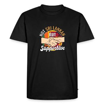Not Sri Lankan But Supportive Country Traveler - Men's Premium Organic T-Shirt - black - Front - Nico (187cm)