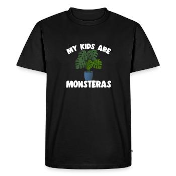 Monstera Deliciosa Albo Botanical Houseplant - Men's Premium Organic T-Shirt - black - Front - Nico (187cm)