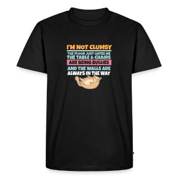 Je ne suis pas maladroit Le sol me déteste Chat stupide - T-shirt Premium bio Homme - noir - Devant - Nico (187cm)