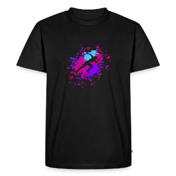 Athletics Track And Field Runner Color Splash - Men's Premium Organic T-Shirt - black - Front - Nico (187cm)