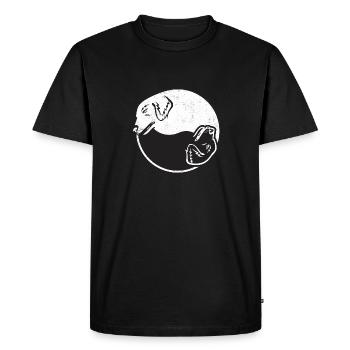 Grand chien pyrénéen Yin Yang Pyrénées - T-shirt Premium bio Homme - noir - Devant - Nico (187cm)