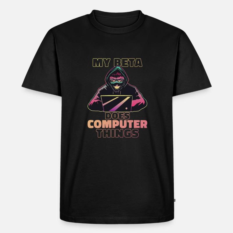 Mein Beta macht Computerdinge Programmierer - Männer Premium Bio T-Shirt - Schwarz