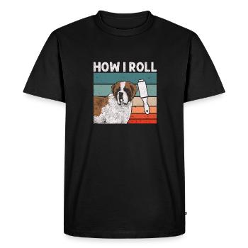 St. Bernard St. Bernard Dog Dog - Men's Premium Organic T-Shirt - black - Front - Nico (187cm)