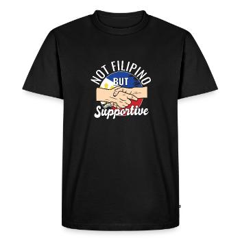 Pas philippin mais voyageur de campagne solidaire - T-shirt Premium bio Homme - noir - Devant - Nico (187cm)