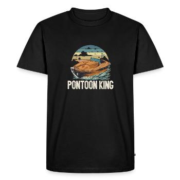 Ponton Roi Fête des pères Bateau à moteur Pontooning - T-shirt Premium bio Homme - noir - Devant - Nico (187cm)