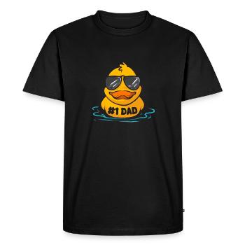 Canard en caoutchouc Canard en caoutchouc - T-shirt Premium bio Homme - noir - Devant - Nico (187cm)