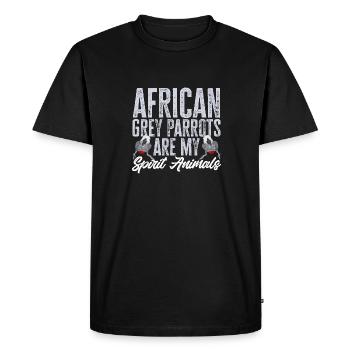 Graupapagei Perroquet gris d’Afrique Papagei - T-shirt Premium bio Homme - noir - Devant - Nico (187cm)