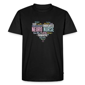 Neurologie, Infirmière, Cerveau, Neurologue - T-shirt Premium bio Homme - noir - Devant - Nico (187cm)