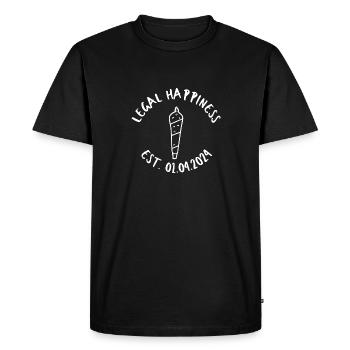 Legal Happiness Est. 01.04.2024 Cannabis - T-shirt Premium bio Homme - noir - Devant - Nico (187cm)