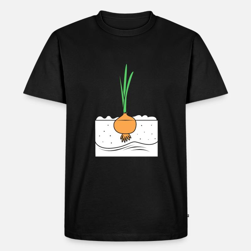 Zwiebel - Männer Premium Bio T-Shirt - Schwarz