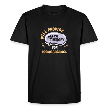 Provide Speech Therapy for Crème Caramel Funny - Men's Premium Organic T-Shirt - black - Front - Nico (187cm)
