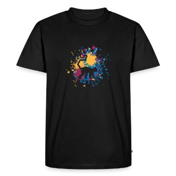 Éclaboussure de couleur de singe - T-shirt Premium bio Homme - noir - Devant - Nico (187cm)