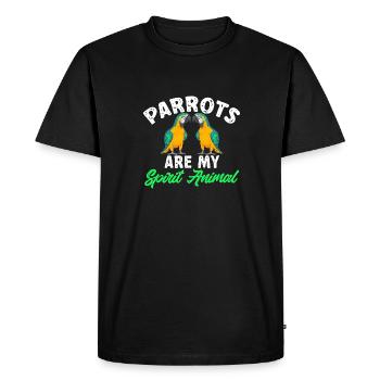 Ara à poitrine jaune, perroquet, bleu et ara, jaune - T-shirt Premium bio Homme - noir - Devant - Nico (187cm)