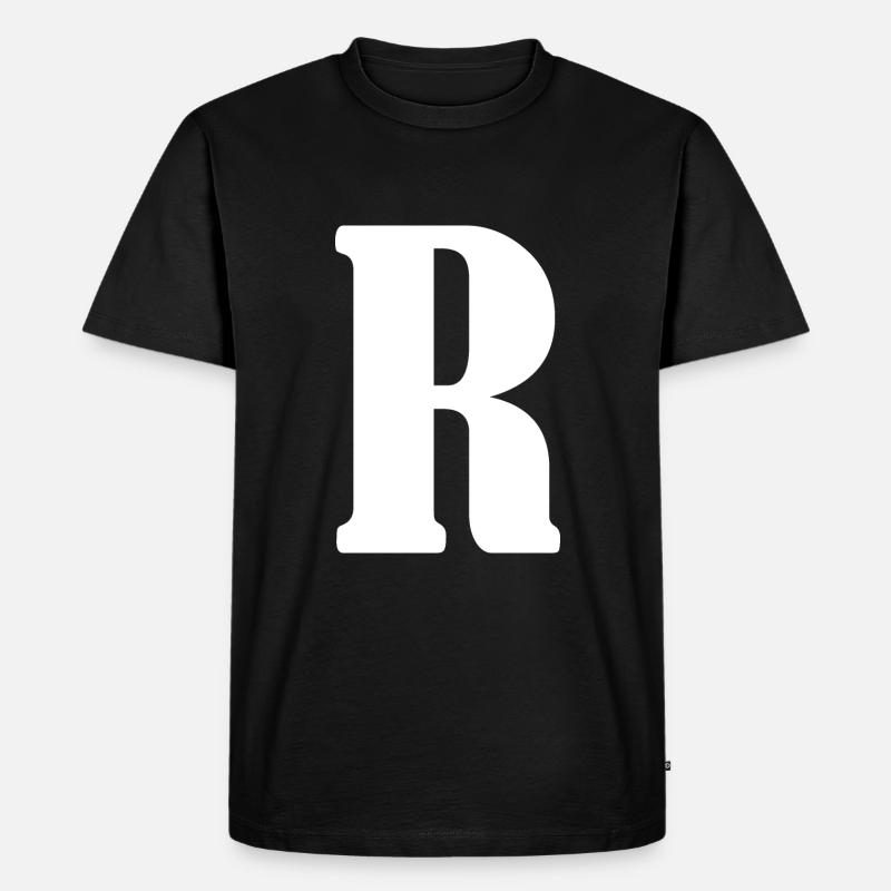 R - Männer Premium Bio T-Shirt - Schwarz