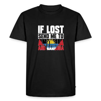 Antigua und Barbuda Flagge - Männer Premium Bio T-Shirt - Schwarz - Vorne - Nico (187cm)