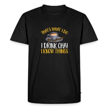 Thé Chai Masala Chai - T-shirt Premium bio Homme - noir - Devant - Nico (187cm)