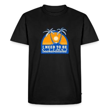 J’ai besoin d’être séahabilité Beach Vacation Ocean - T-shirt Premium bio Homme - noir - Devant - Nico (187cm)