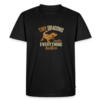 Crowned Gecko Lizard Reptile Herpetologist - Men's Premium Organic T-Shirt - black - Front - Nico (187cm)