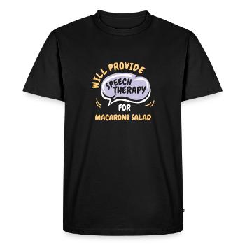 Provide Speech Therapy for Macaroni Salad Funny - Men's Premium Organic T-Shirt - black - Front - Nico (187cm)