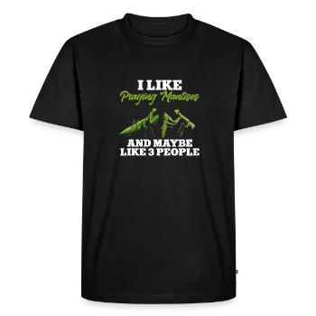 Praying mantis, insect collector, entomologist - Men's Premium Organic T-Shirt - black - Front - Nico (187cm)