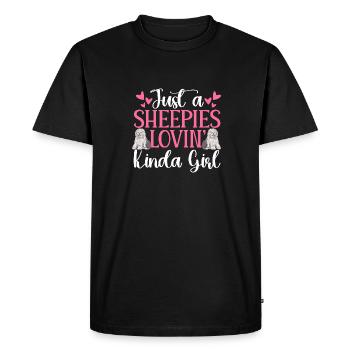Old English Sheepdog Sheepie Bobtail - Men's Premium Organic T-Shirt - black - Front - Nico (187cm)