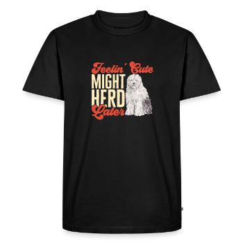 Old English Sheepdog Sheepie Bobtail - Men's Premium Organic T-Shirt - black - Front - Nico (187cm)