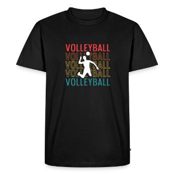Volleyball Rétro Hommes Spiker Vintage - T-shirt Premium bio Homme - noir - Devant - Nico (187cm)
