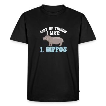 Hippopotame Hippopotame - T-shirt Premium bio Homme - noir - Devant - Nico (187cm)