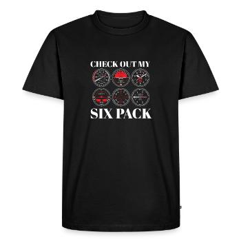 Funny Pilot Six Pack Aviation Flight Simulation - Men's Premium Organic T-Shirt - black - Front - Nico (187cm)