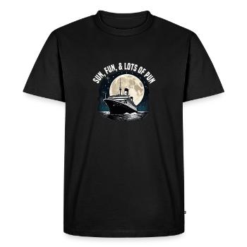 Plaisir du soleil et beaucoup de jeux de mots sur les vacances en bateau de croisière - T-shirt Premium bio Homme - noir - Devant - Nico (187cm)