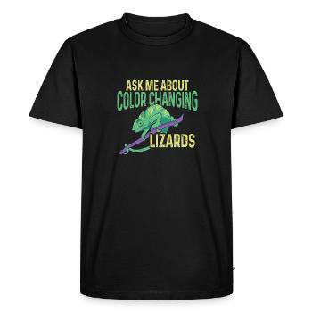 Caméléon, Lézard, Reptile, Herpétologiste - T-shirt Premium bio Homme - noir - Devant - Nico (187cm)
