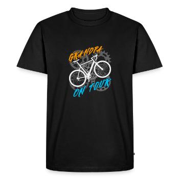 Grandpa on bike tour Grandfather rides a bike - Men's Premium Organic T-Shirt - black - Front - Nico (187cm)