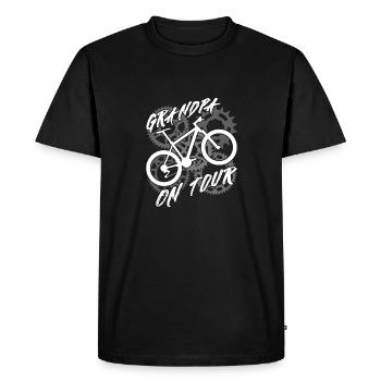 Grandpa on bike tour Grandfather rides a bike - Men's Premium Organic T-Shirt - black - Front - Nico (187cm)