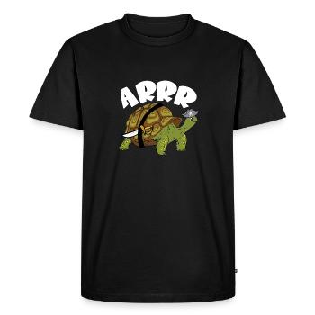 Arrr Pirate Tortoise Turtle Reptile Kids - Men's Premium Organic T-Shirt - black - Front - Nico (187cm)