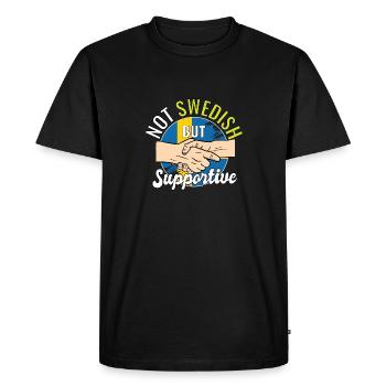 Pas suédois mais voyageur du pays qui vous soutient - T-shirt Premium bio Homme - noir - Devant - Nico (187cm)
