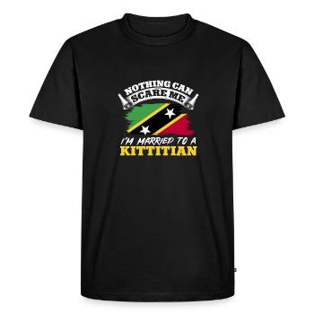 Flag of Saint Kitts and Nevis - Men's Premium Organic T-Shirt - black - Front - Nico (187cm)