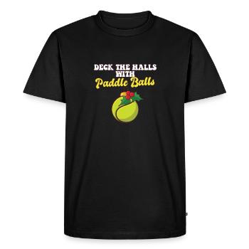 Deck Les couloirs avec entraîneur de joueur de paddle ball - T-shirt Premium bio Homme - noir - Devant - Nico (187cm)