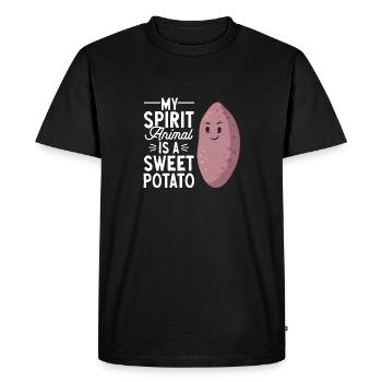Légumes-racines de patates douces - T-shirt Premium bio Homme - noir - Devant - Nico (187cm)