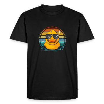 Canard en caoutchouc Canard en caoutchouc - T-shirt Premium bio Homme - noir - Devant - Nico (187cm)