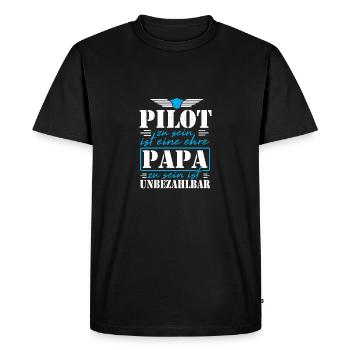 Être pilote est l'honneur d'être un père inestimable - T-shirt Premium bio Homme - noir - Devant - Nico (187cm)