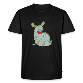 Laughing Monster - Men's Premium Organic T-Shirt - black - Front - Nico (187cm)
