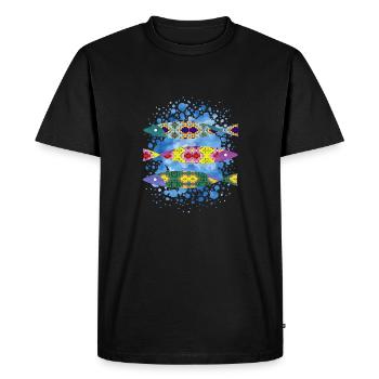 poisson - T-shirt Premium bio Homme - noir - Devant - Nico (187cm)