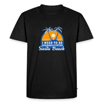 I Need To Be Seahabilitated Siesta Beach Summer - Men's Premium Organic T-Shirt - black - Front - Nico (187cm)