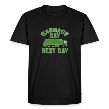 Camions à ordures, journée des ordures, collecte des ordures - T-shirt Premium bio Homme - noir - Devant - Nico (187cm)